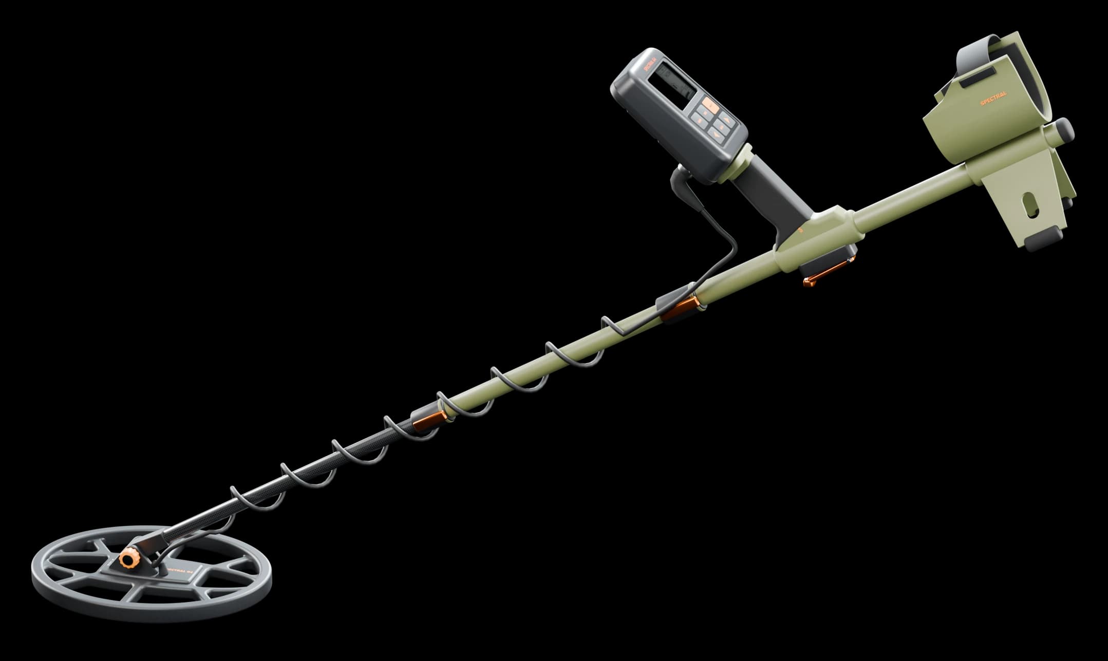 Complete Spectral-G4 detector: controller, khaki shaft and DD coil